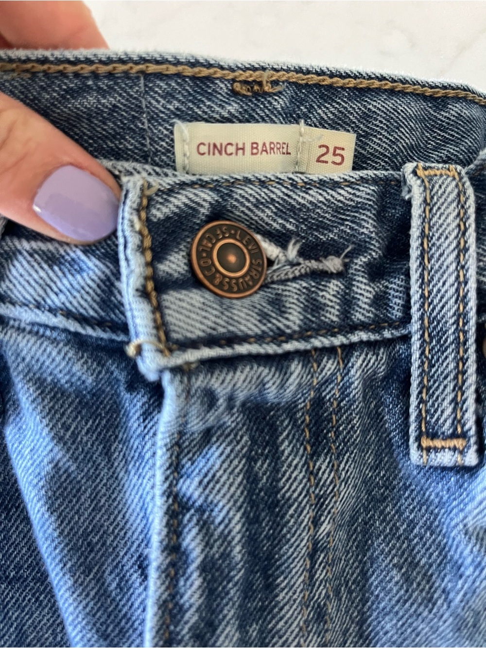 Levi’s Cinch Barrel Light Wash High-Rise Jeans - Picture 6 of 10